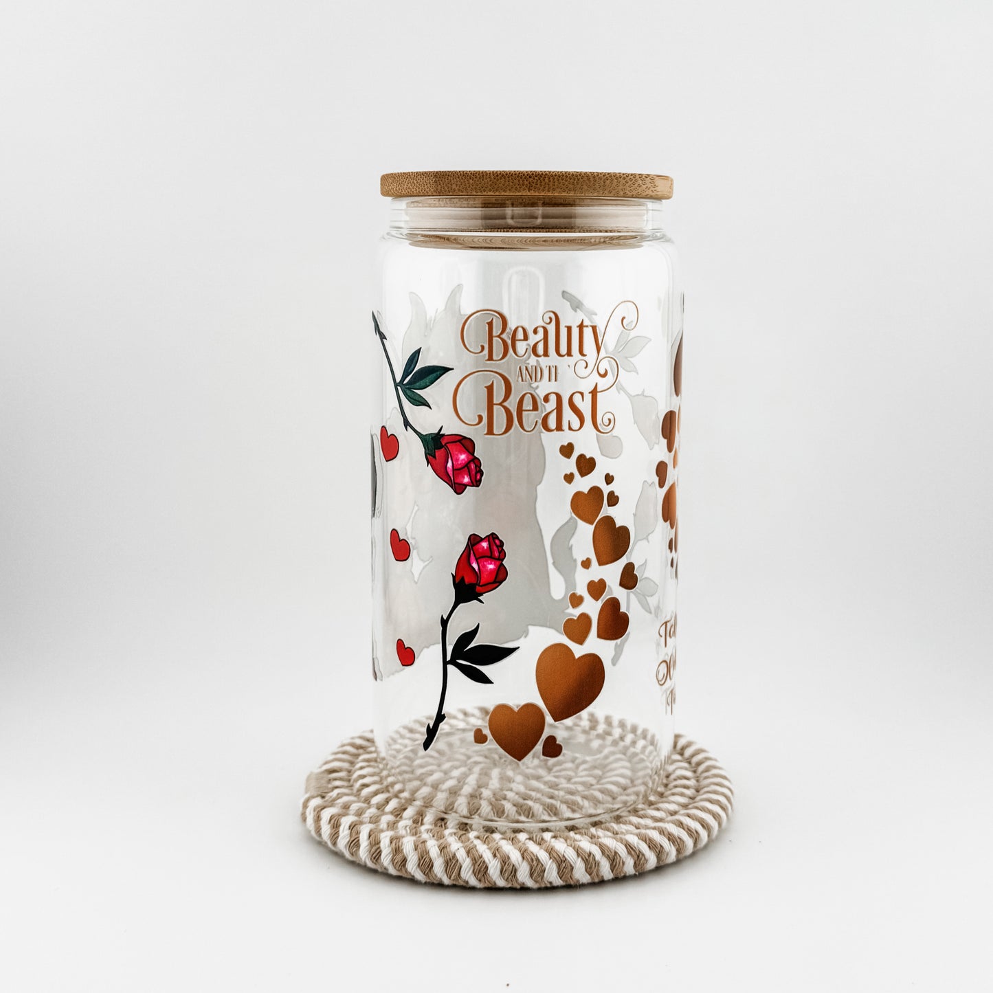 Bamboo Lid Glass Iced Coffee Cup
