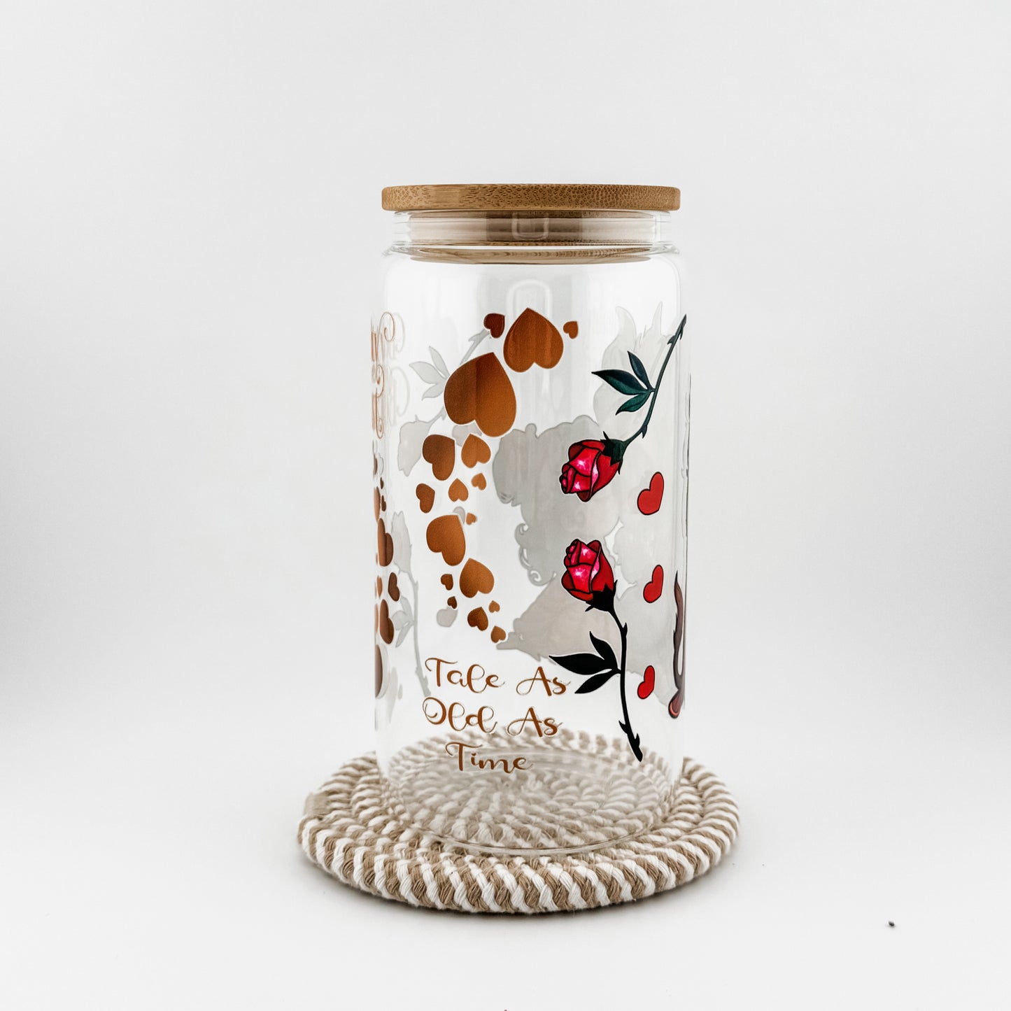 Bamboo Lid Glass Iced Coffee Cup
