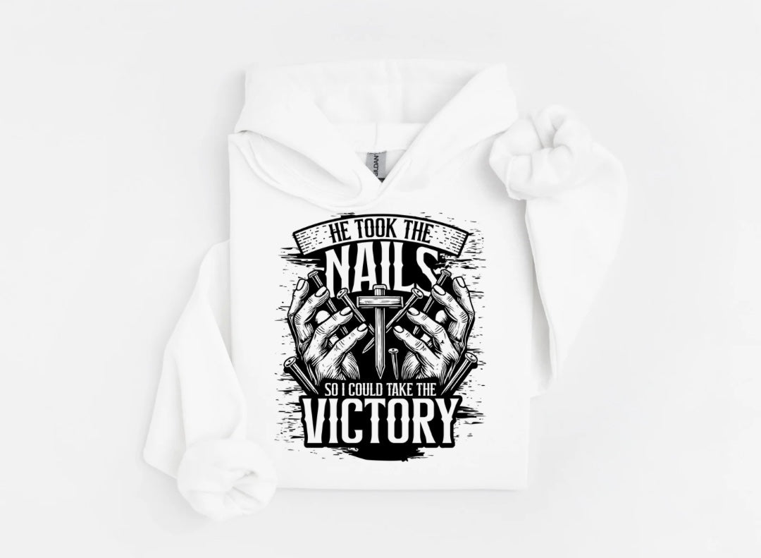He took the nails to give us the victory