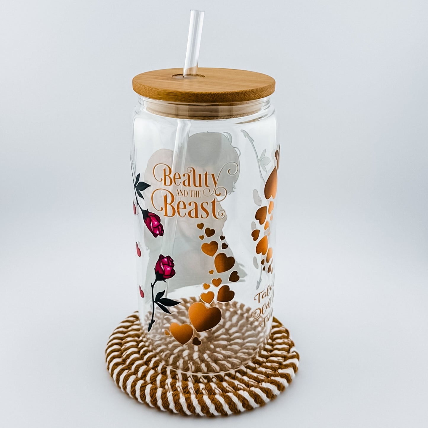 Bamboo Lid Glass Iced Coffee Cup
