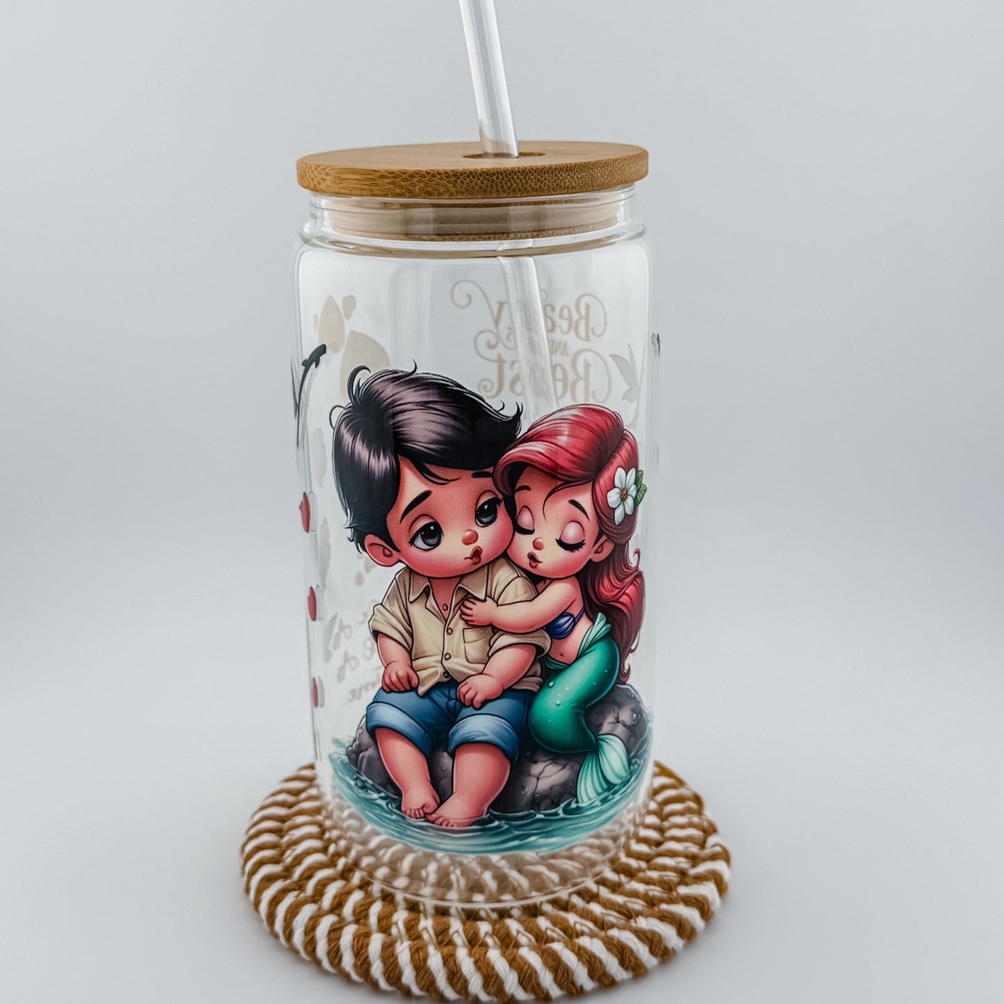 Bamboo Lid Glass Iced Coffee Cup