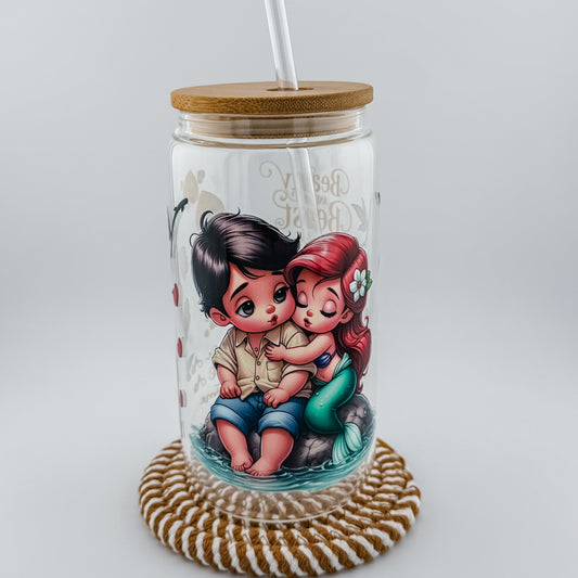 Bamboo Lid Glass Iced Coffee Cup